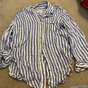 Rails Blue and White Striped Shirt
